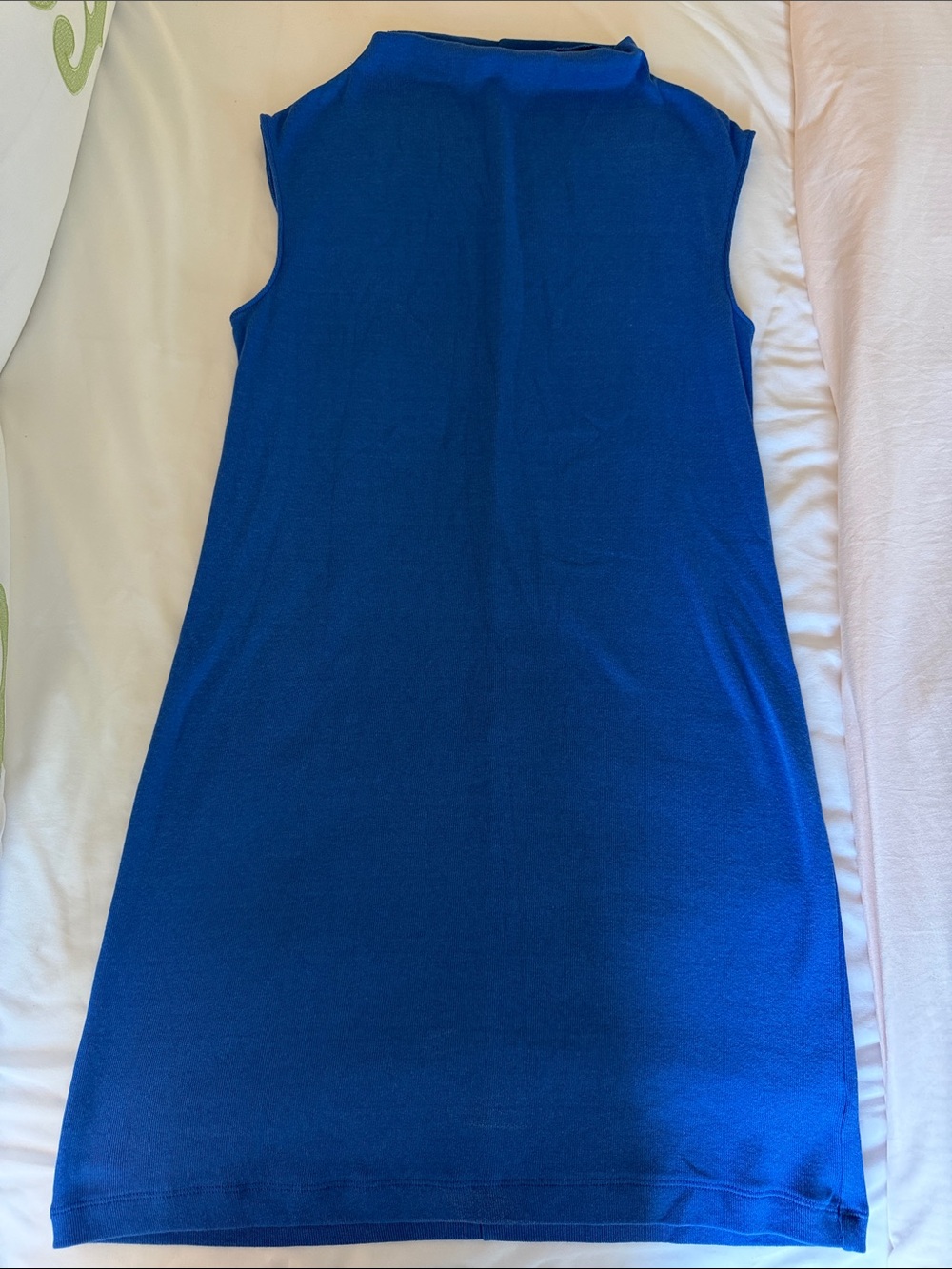 Sleeveless Royal Blue Shift Sweater Dress